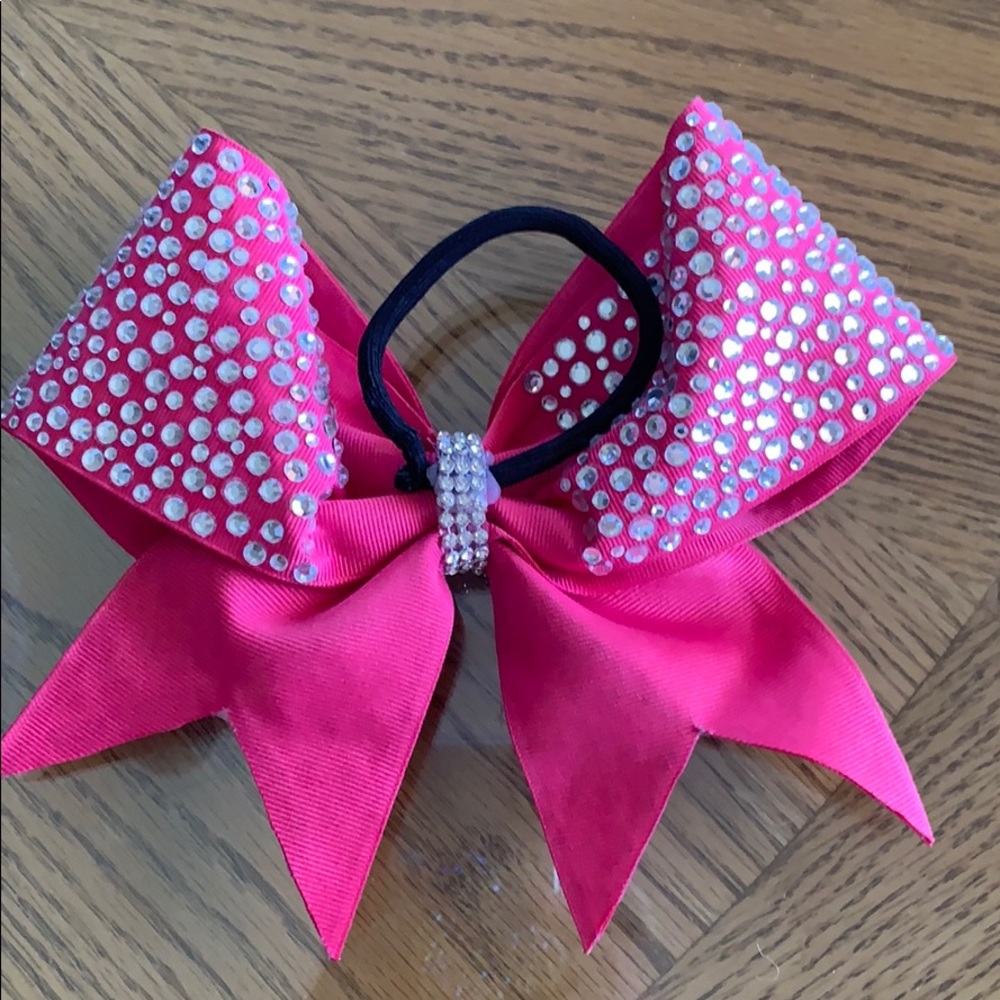Pink Rhinestone Cheer Bow - Picture 2 of 2